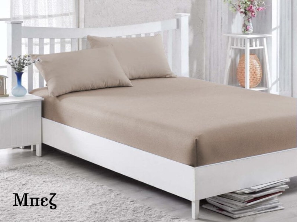 Κατωσέντονα με λάστιχο Μπεζ Βαμβακερά Γαρύφαλλο | Γαρύφαλλο - Λευκά Είδη